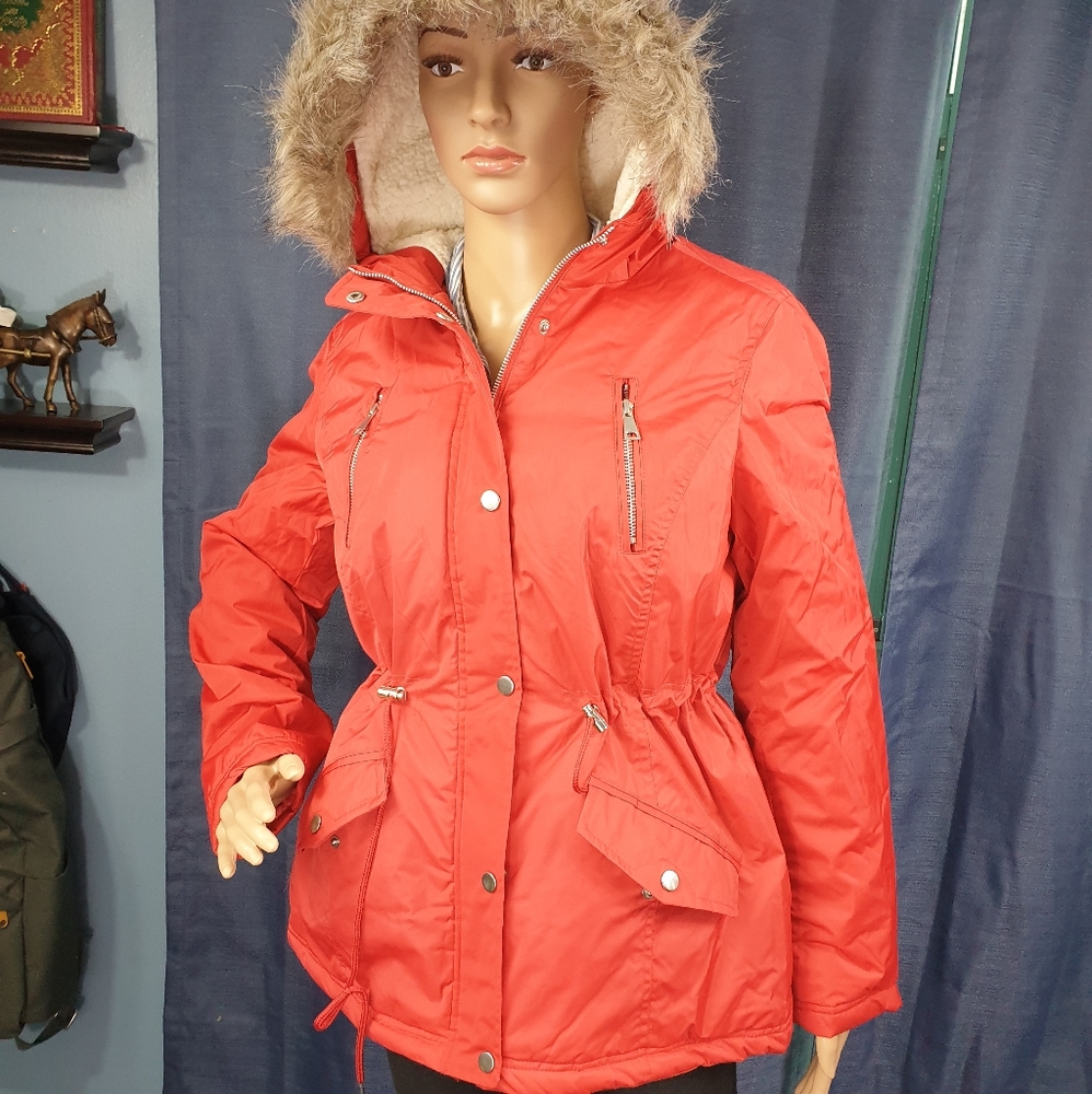 Hooded coat for women  red size M